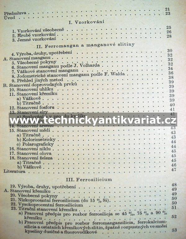 Rozbory ferroslitin, speciálních slitin a přísadních hmot ocelářských (1954)