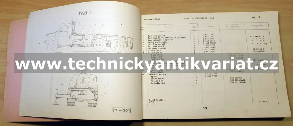 Automobilní Jeřáb AD 160.2 - katalog dílů (1974)