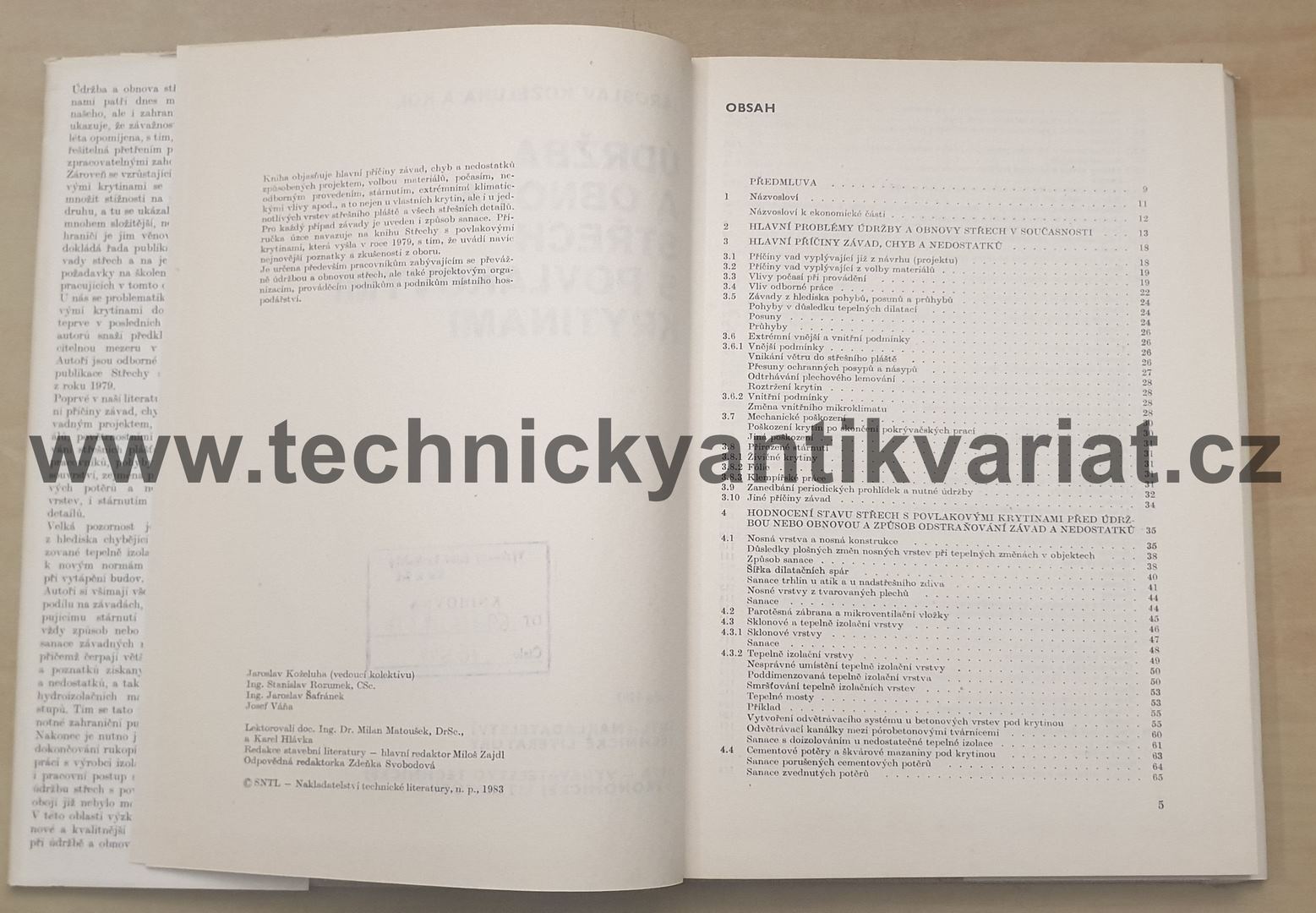 Údržba a obnova střech s povlakovými krytinami - Jaroslav Koželuha (1983)