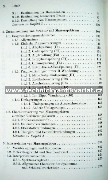 Massenspektrometrie organischer verbindungen