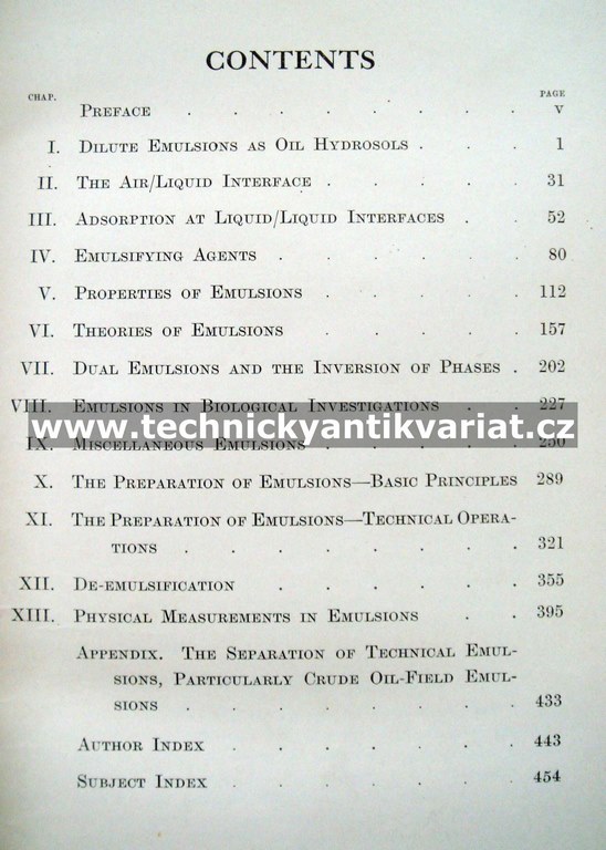 The theory of emulsions and their technical treatment