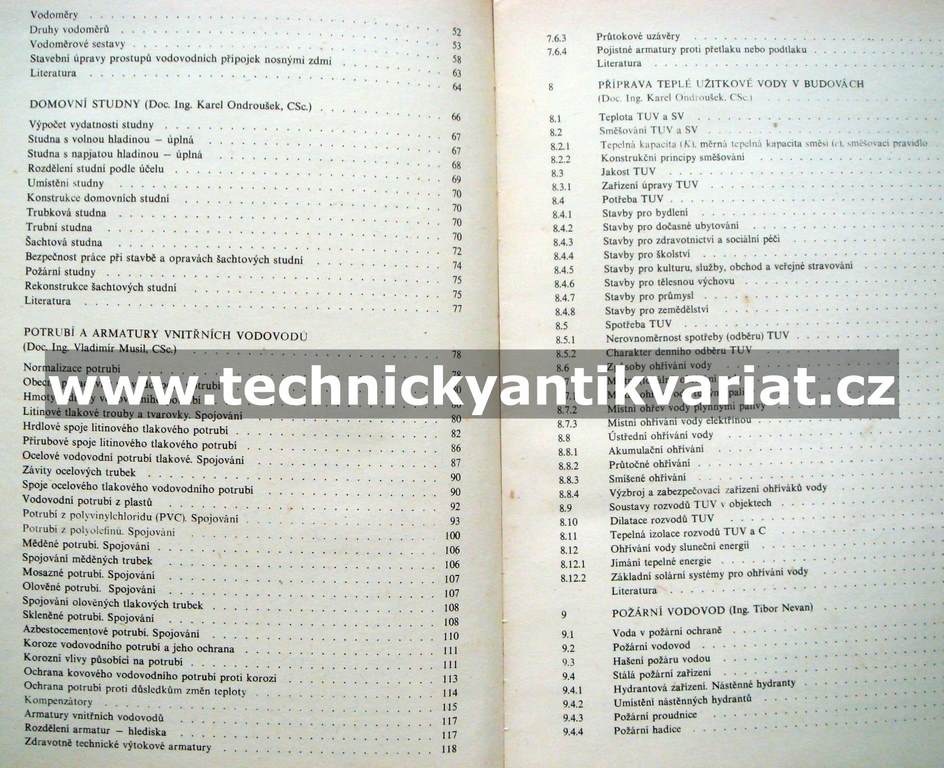 Technická zařízení budou I. Vodovody - Musil, Ondroušek, Nevan (1987)