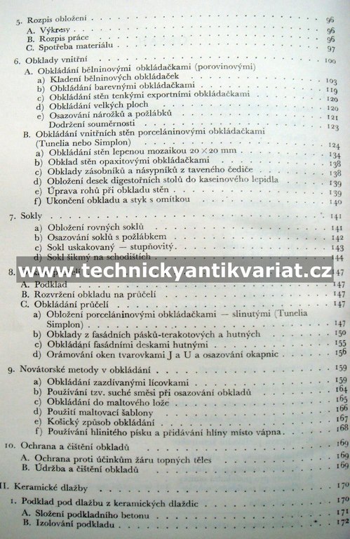 Keramické obklady a dlažby budov - Benda, Chmela, Chroust (1960)