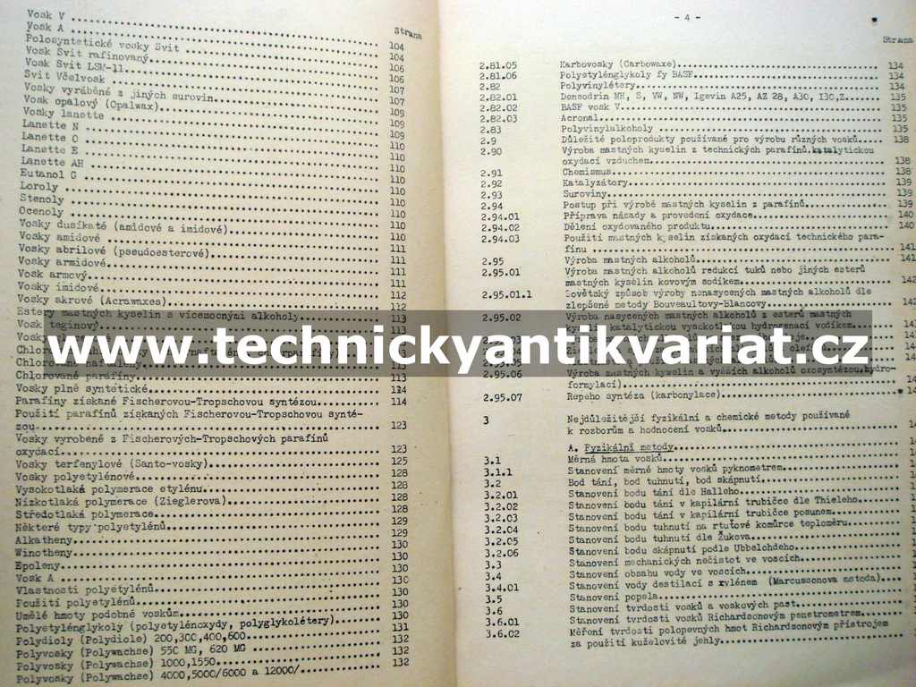 Vosky, jejich výroba a použití
