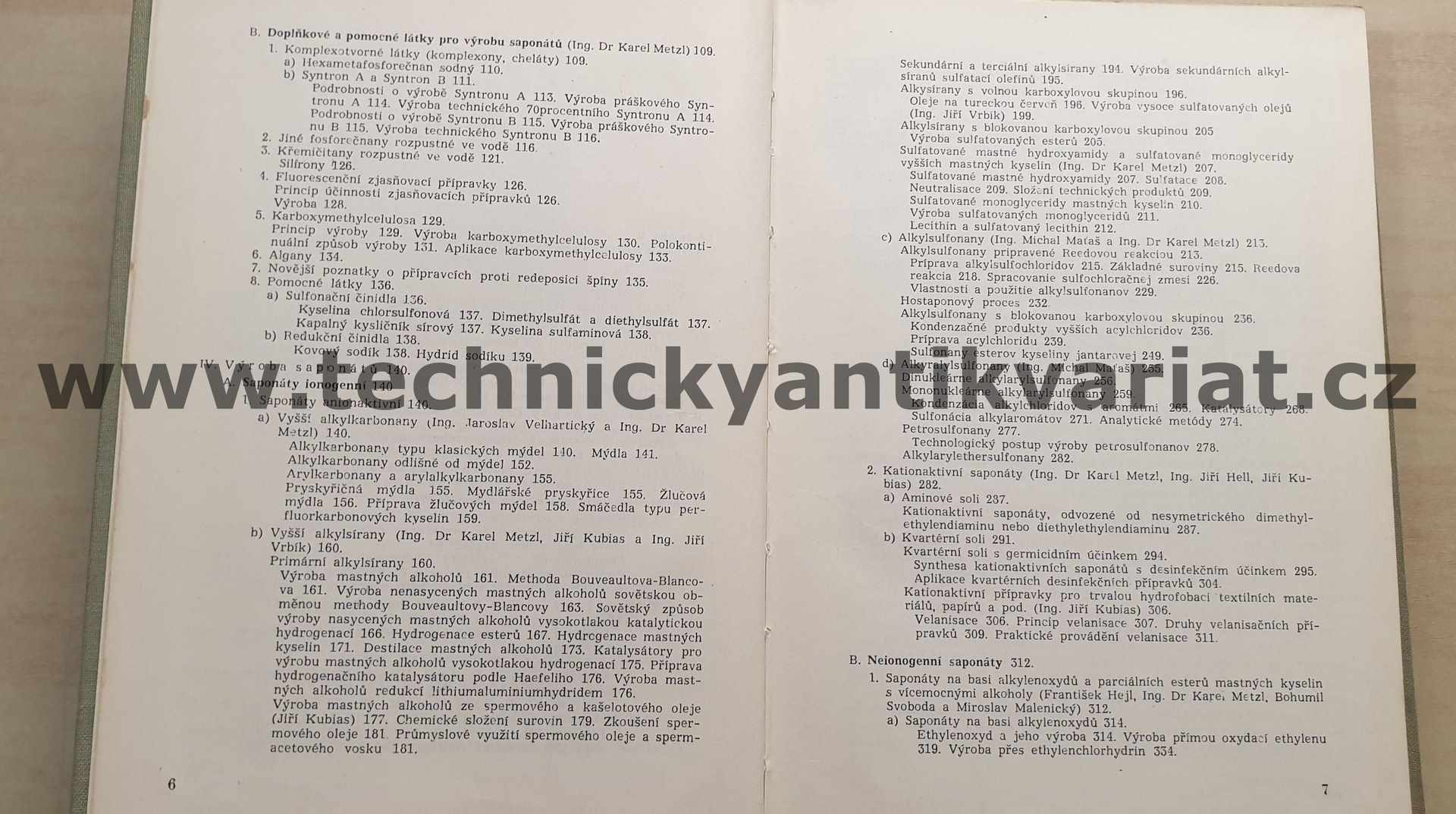 Technologie saponátů - K. Metzl, M. Maťas (1956)
