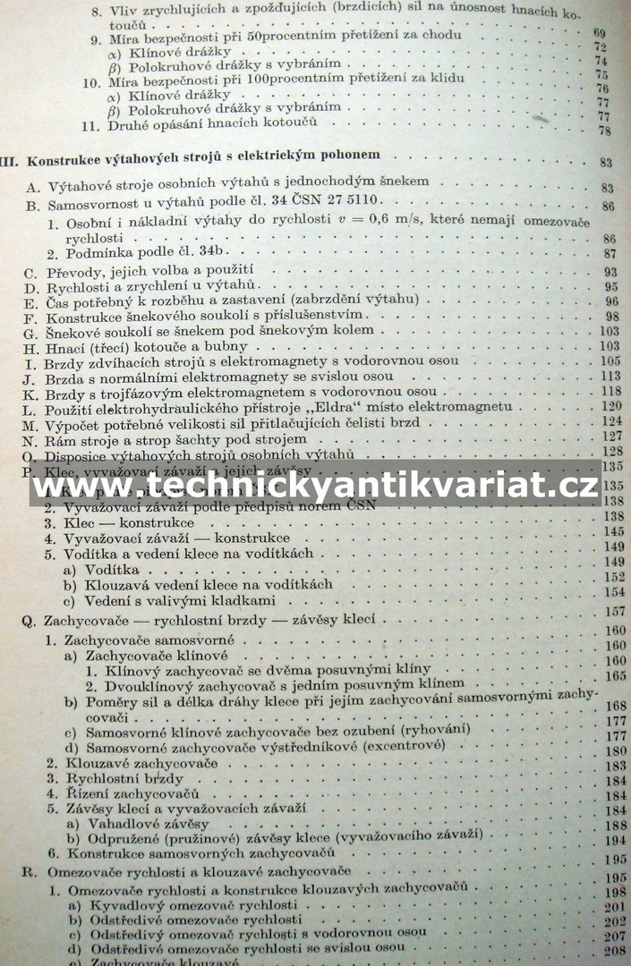 Výtahy osobní a nákladní s elektrickým pohonem - Otakar Balcar (1955)