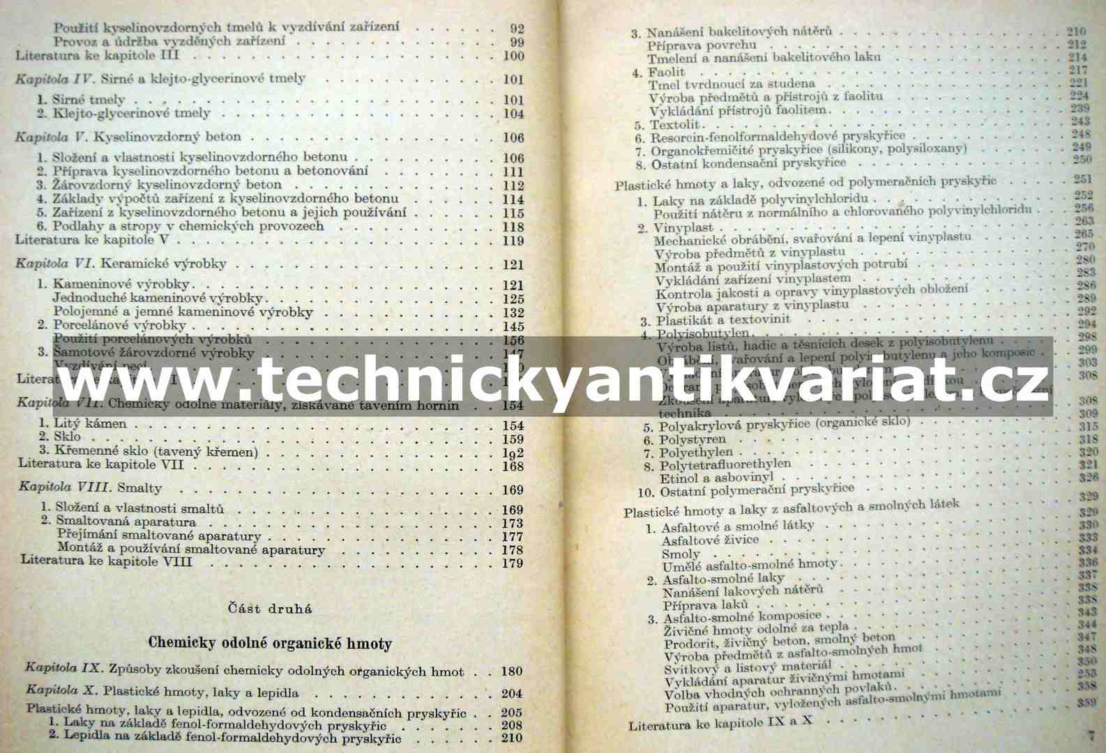 Nekovové chemické odolné materiály