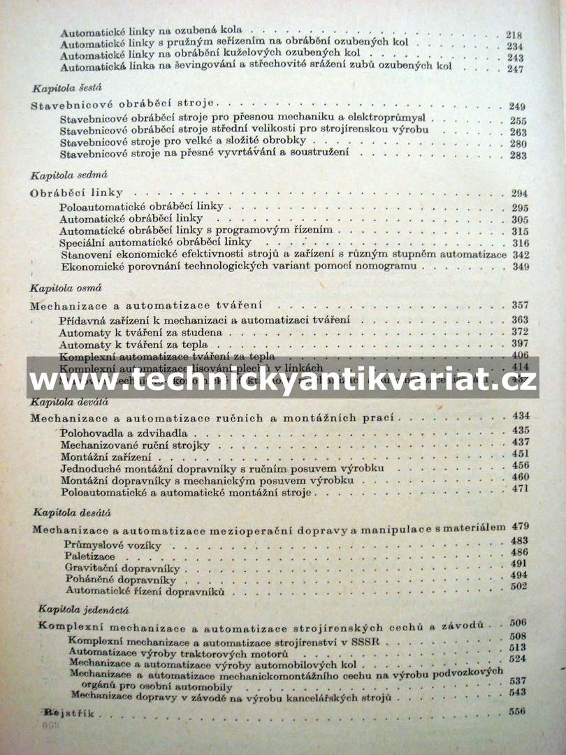 Příklady mechanizace a automatizace ve strojírenství - Koubek, Leitner (1964)