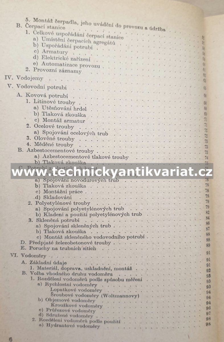 Vodárenská příručka - Jaroslav Velhartický (1963)