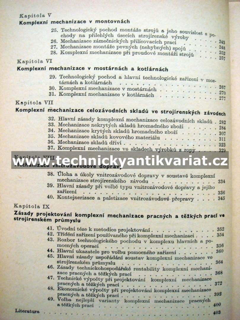 Komplexní mechanizace ve strojírenských závodech