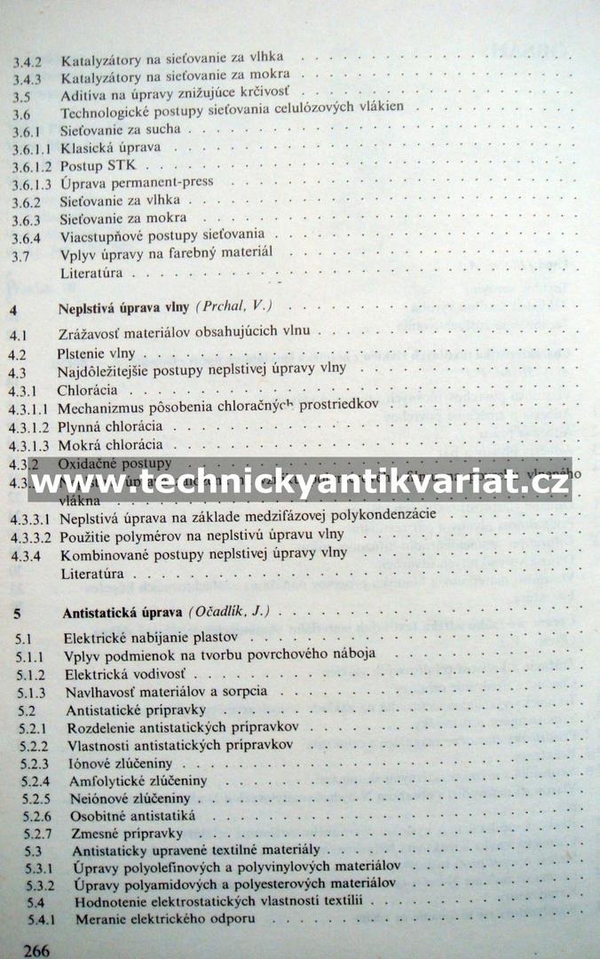 Špeciálne chemické úpravy textílií - A.Blažej (1986)