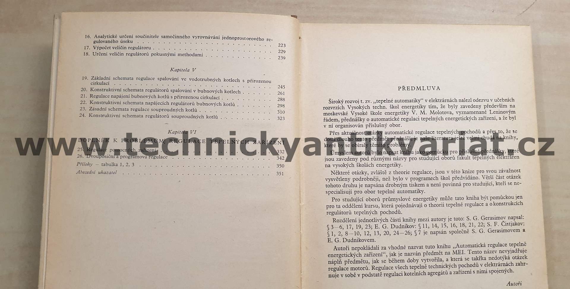 Automatická regulace kotelních zařízení - Gerasimov, Dudnikov, Čistjakov (1952)