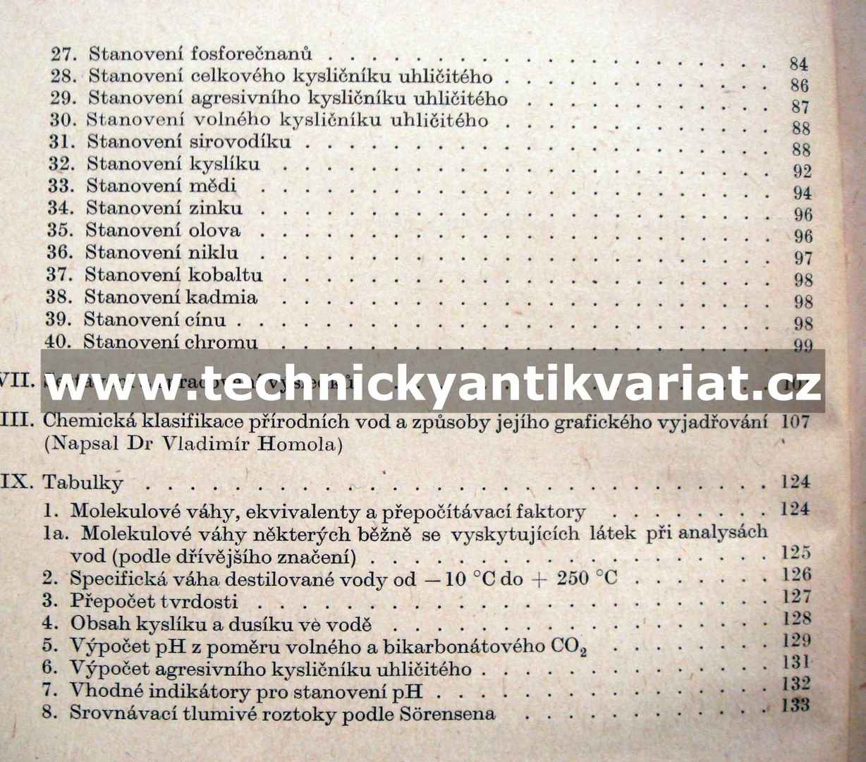 Chemické rozbory nerostných surovin - vody