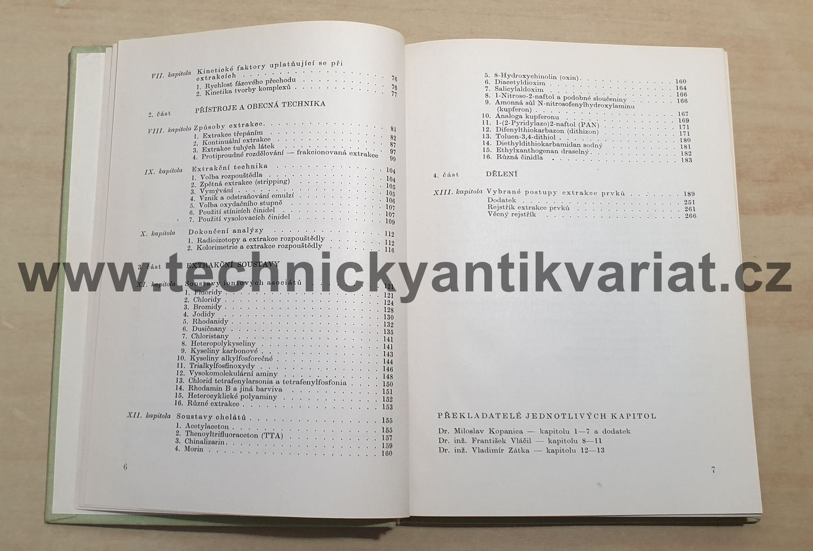 Extrakční metody v analytické chemii - Morrison, Freiser (1962)