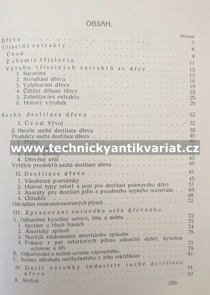 Tříselné extrakty, suchá destilace dřeva, technologie papíru - Jan Jedlička, Jos. Šatoplet (1923)