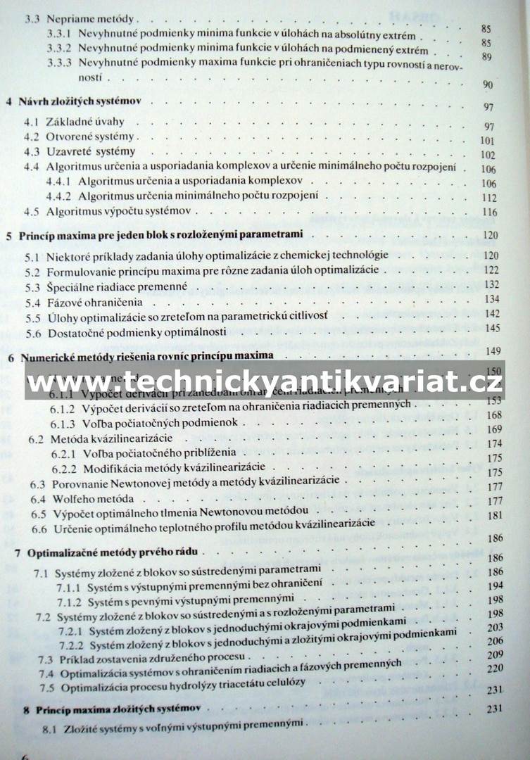 Metody optimalizácie zložitých chemickotechnologických systémov