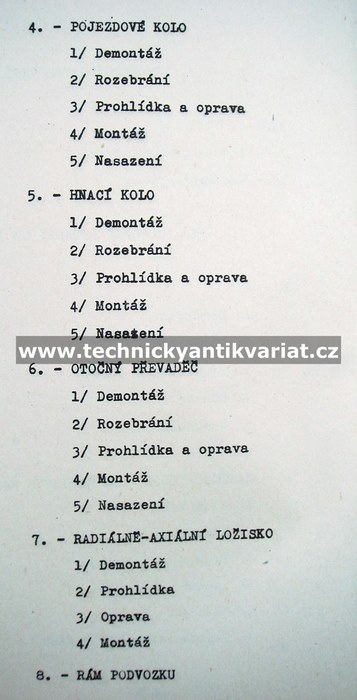 DH 103 podvozek - dílenská příručka (návod k běžným a větším opravám podvozku rýpadla)