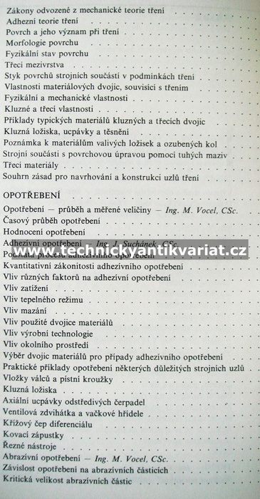 Tření a opotřebení strojních součástí - Vocel, Dufek a kol. 