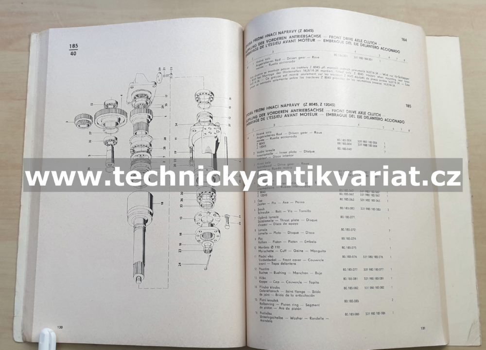 Zetor 8011, 8045, 12011, 12045 - katalog náhradních dílů (1981)