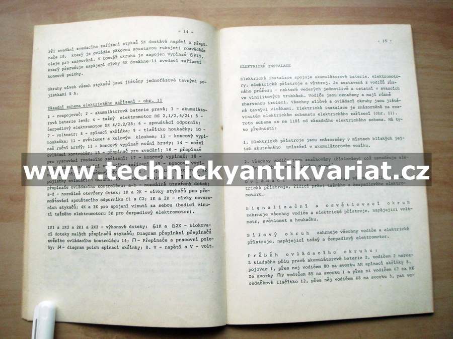 Akumulátorový vozík EV 416-2, EV-426-1 - příloha k návodu k provozu a údržbě