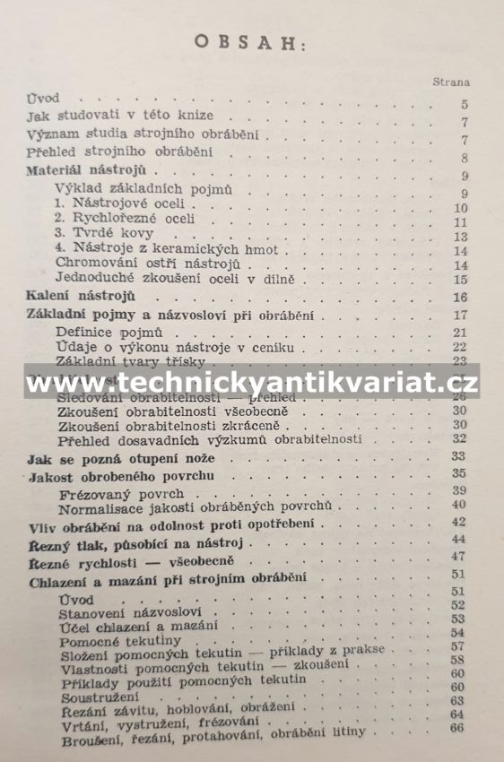 Strojní obrábění - B. Dobrovolný 1939