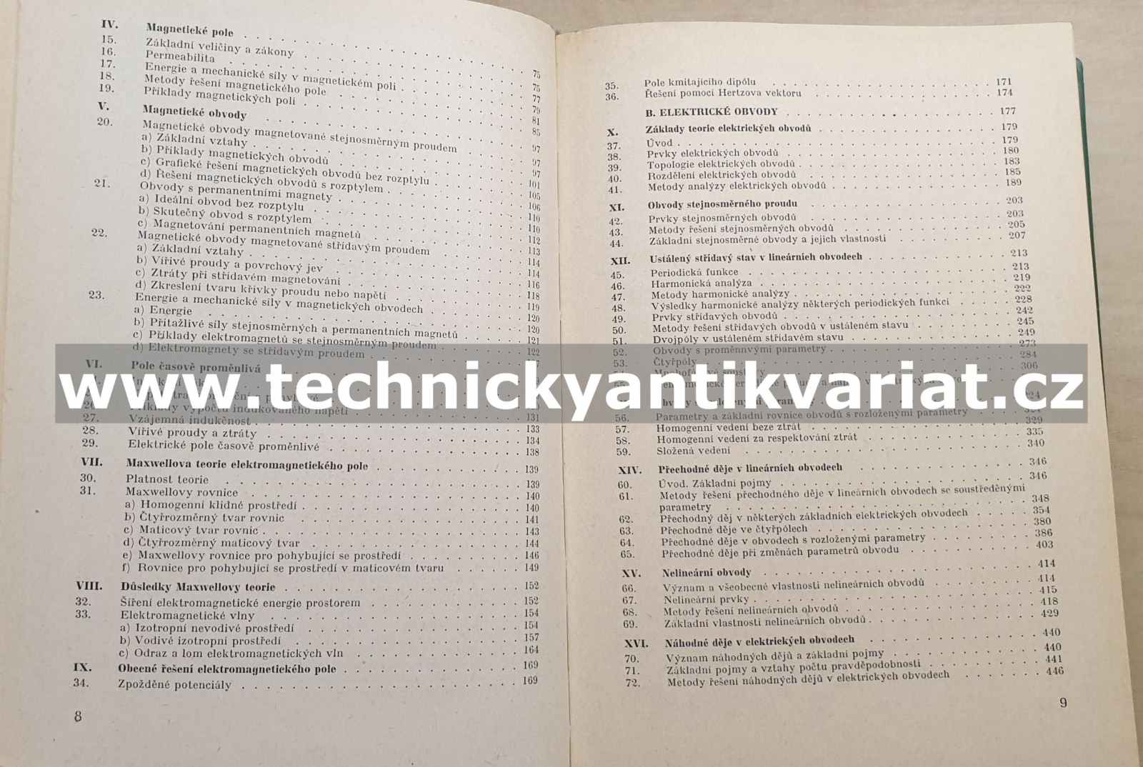 Elektrotechnika I. fyzikální základy, část 1 - Hlávka (1968)