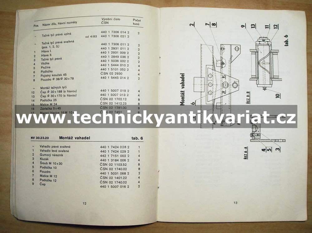 NV 30.23.30 Valníkový návěs - katalog dílů (1982)