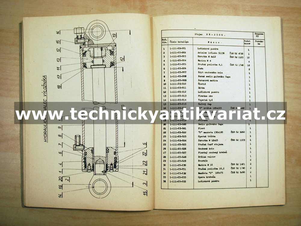 Hydraulická ruka HR-2500 - katalog náhradných dielov - 