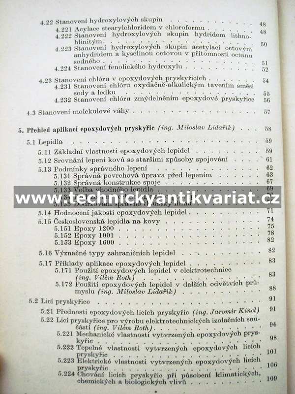 Epoxydové pryskyřice - Lidařík, Kincl, Bring (1959)