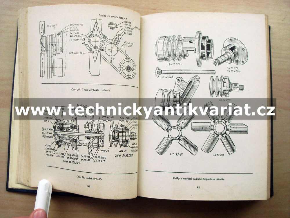 Traktor DT 54A, 55A - seznam náhradních součástí (1961)