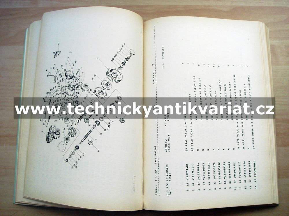 Žací mačkač E 303 - katalog náhradních dílů (1985)