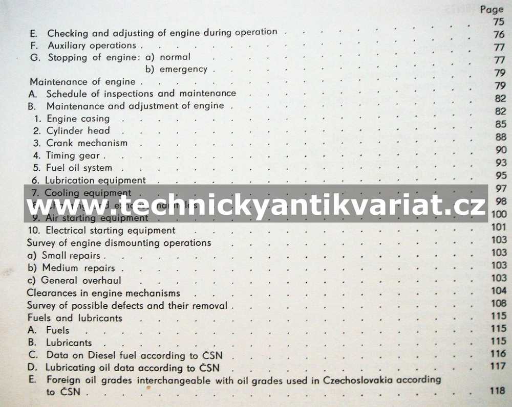 Škoda 160 naftový motor - Instruction for servicing (1971)