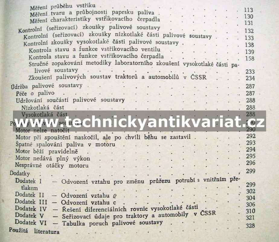 Teorie, zkoušení a údržba palivové soustavy vznětových motorů - Sáblík (1961)