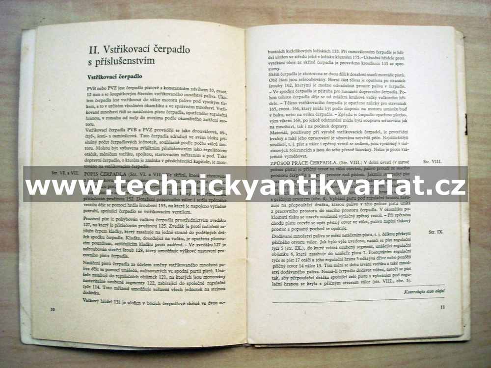 Vstřikovací čerpadla typu PV - návod k obsluze (