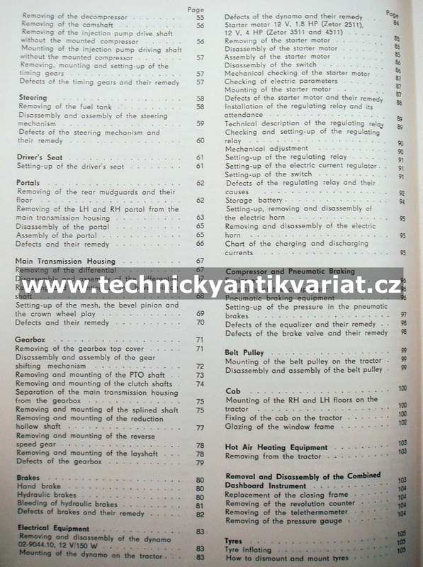 Zetor 2511 3511 4511 3545 3513 - Instruction book (1970)