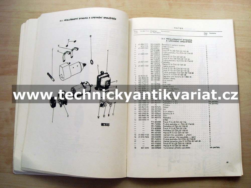 Škoda 706 RTOch Autobusové šasi - katalog náhradních dílů (1968)