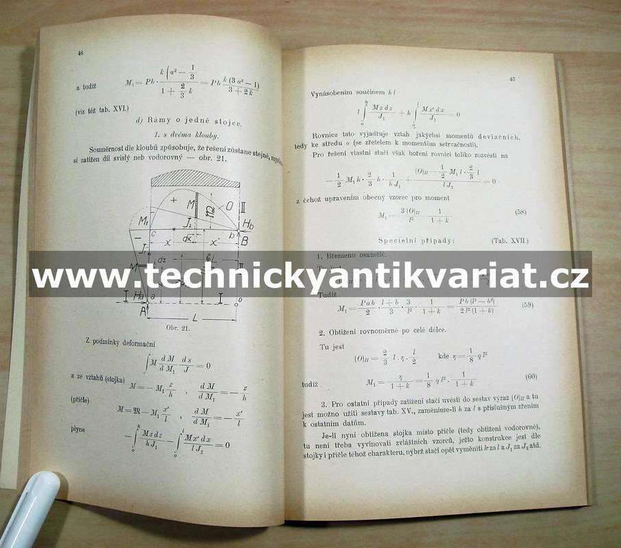 Statika želbetových konstrukcí staticky neurčitých I. Nosník lomený (rám) jednoduchý (1926)
