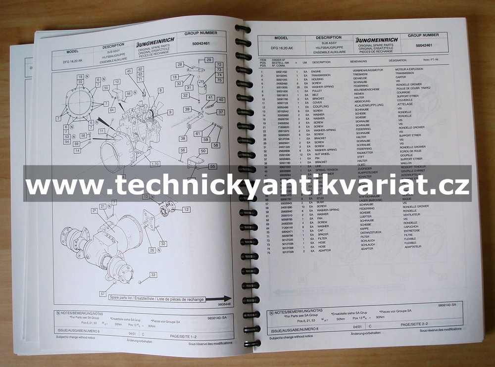 Jungheinrich DFG 16-20 AK, AS - Spare parts catalogue (2001)