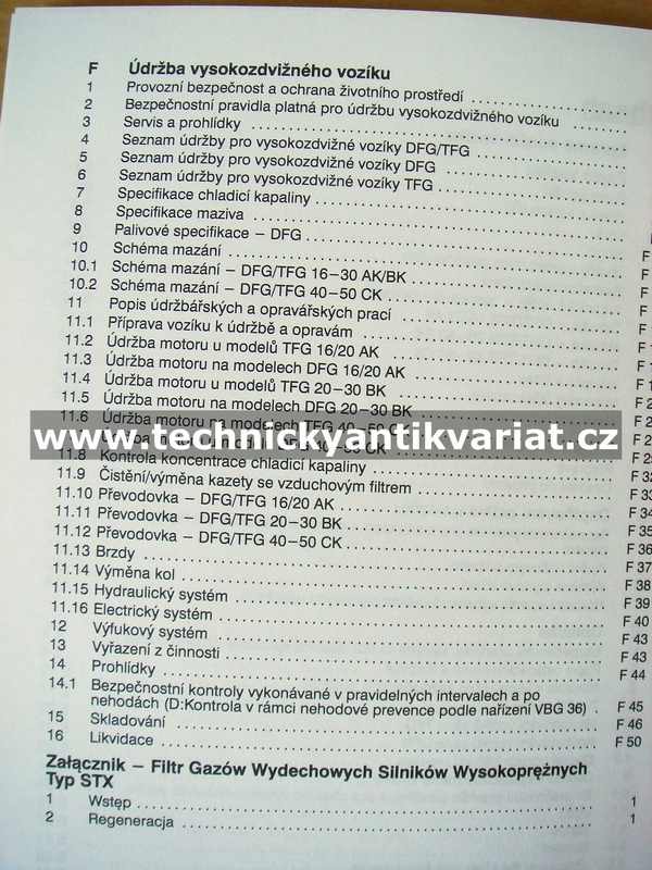 Jungheinrich DFG/TFG 16-30 A, B, C-K - provozní návod (2001)