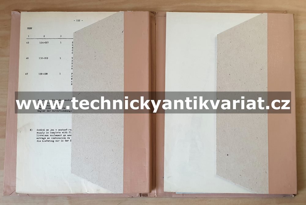 Desta BVH 1622S - katalog náhradních dílů (1967)
