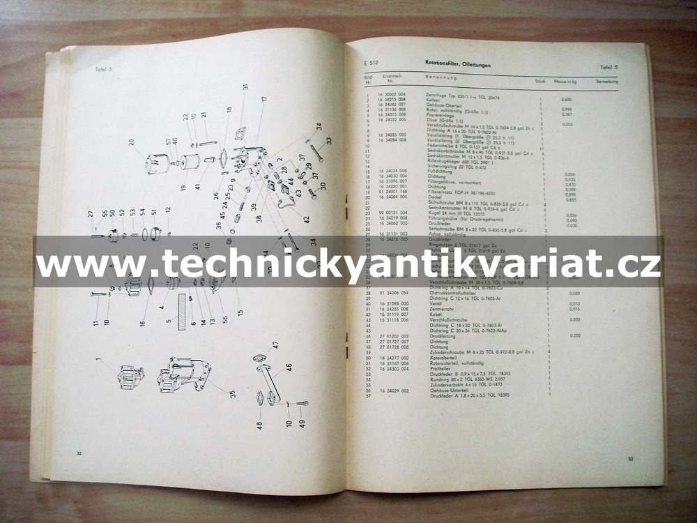 Fortschritt E512 - IFA Dieselmotor 4VD 14,5/12-1SRW - Ersatzteil katalog (1981)