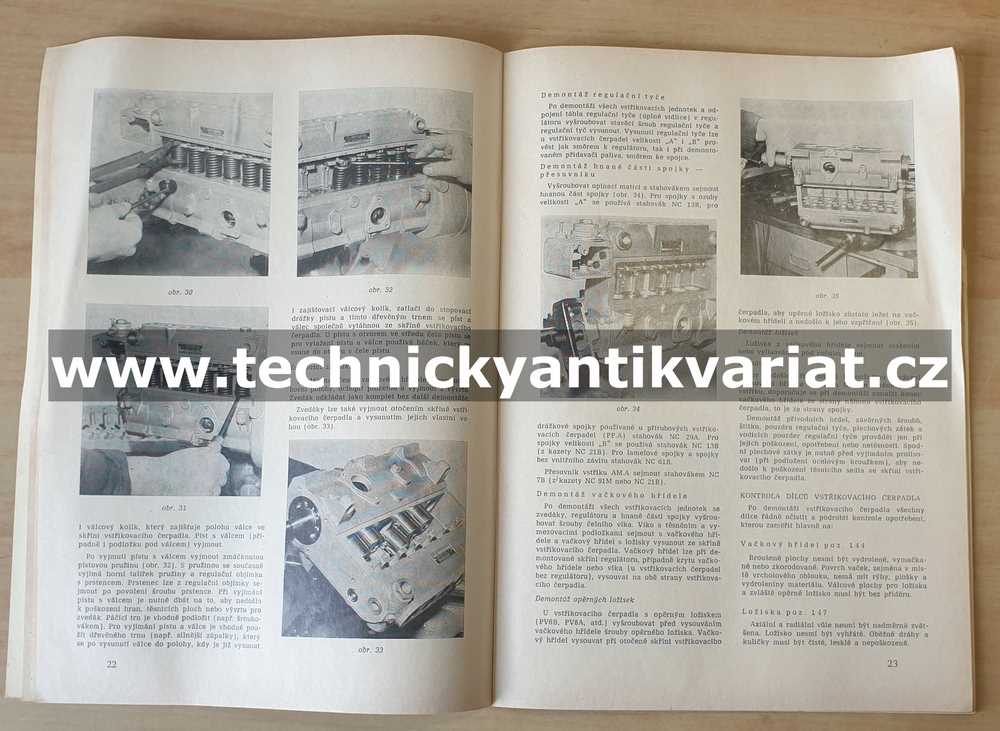Vstřikovací soupravy PV.Bg, PV.A - dílenská příručka (1981)