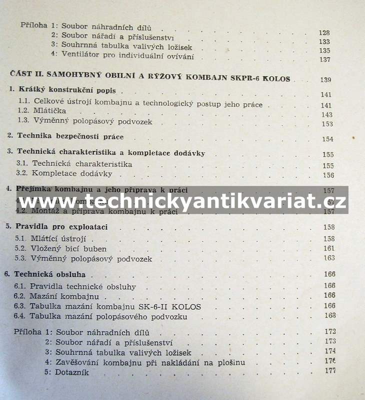 Kolos samochodný kombajn SK 6 - návod k použití (1972)
