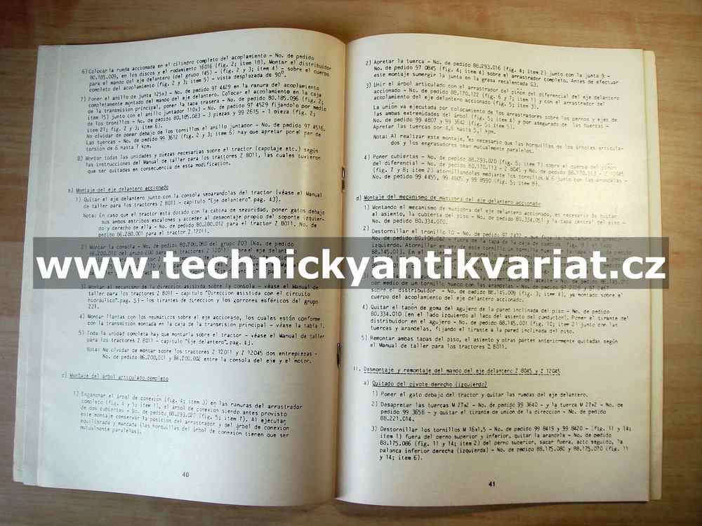Zetor 8045, 12045 - dílenská příručka DODATEK