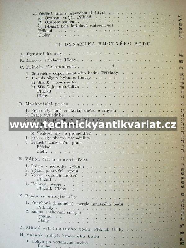Technická mechanika II. Dynamika tuhých těles - Josef Ječmínek (1957)