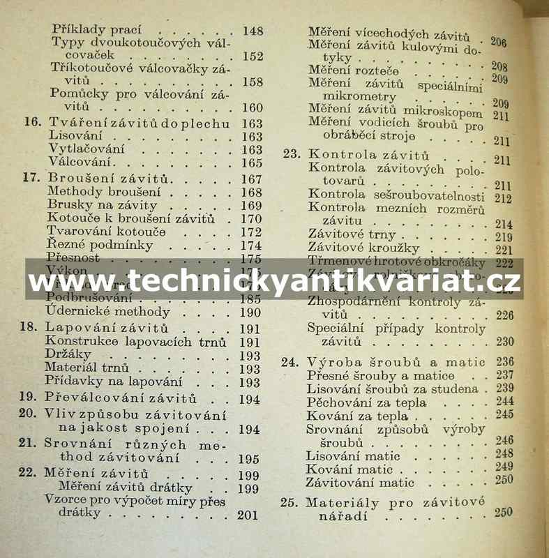 Závity a šrouby - Antonín Václavovič (1951)