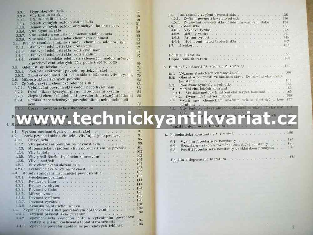 Chemická odolnost, hustota a mechanické vlastnosti skel - (1967)