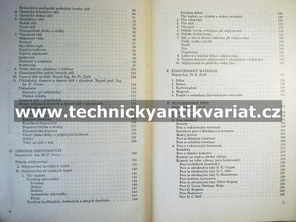 Plynárenství I. Perna, Riedl, Špetla (1952)
