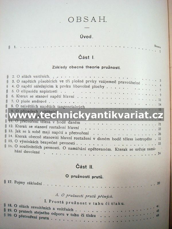 Základy technické nauky o pružnosti a pevnosti I. Josef Šolín (1904)