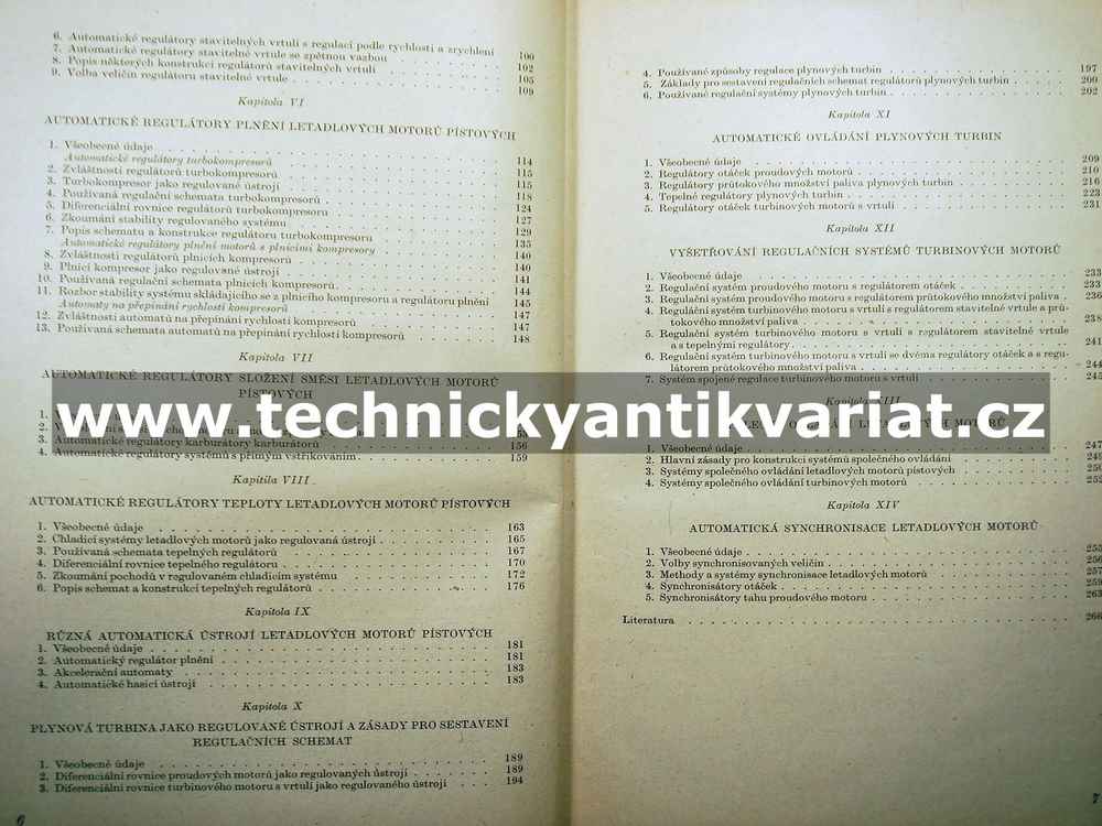 Automatické řízení letadlových motorů - V.A. Bodner (1954)